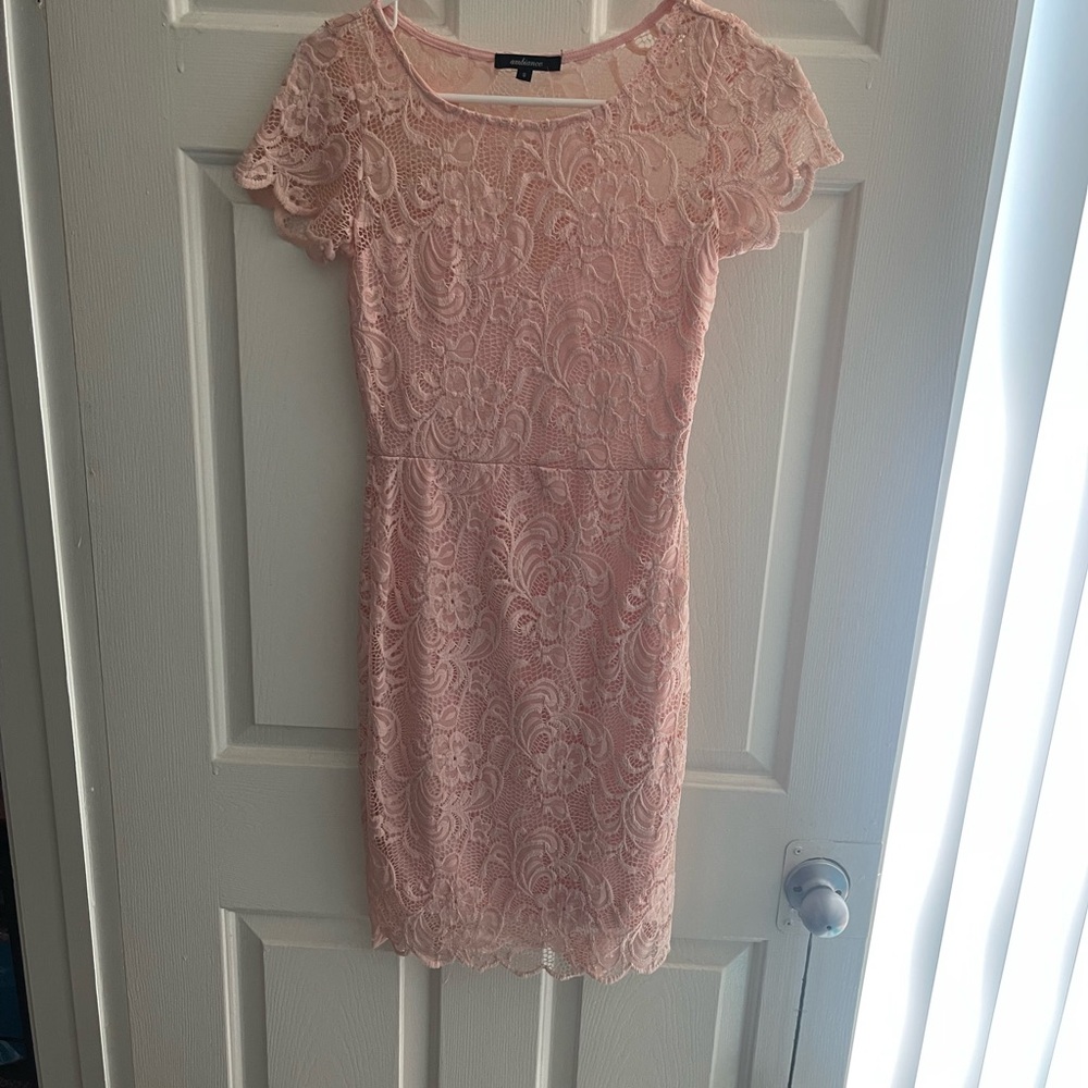 Ambiance Blush Lace Mini Dress